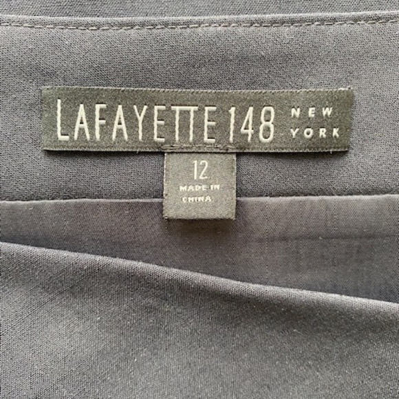 Lafayette 148 New York Virgin Wool Black Pencil Skirt Size 12 - Picture 5 of 17